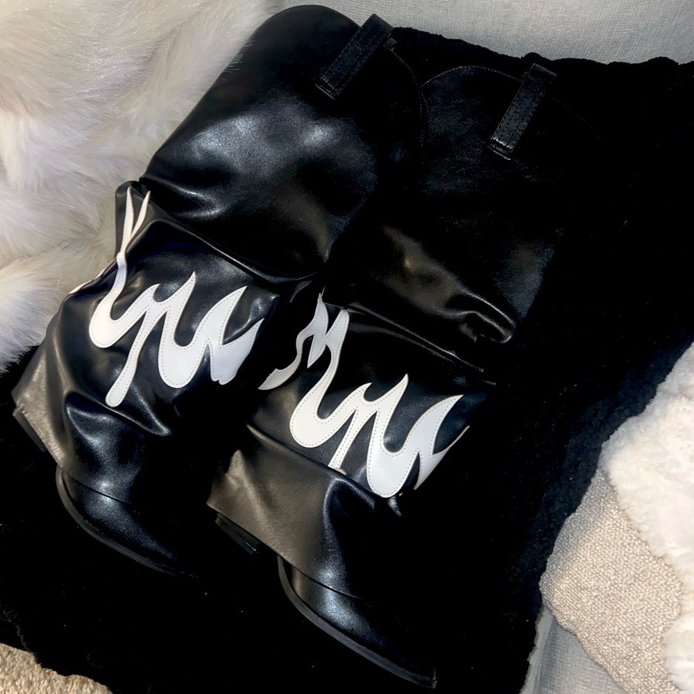 Fashion Nova Flame Knee High Boots